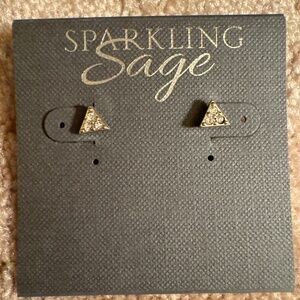 Tiny Triangle Rhinestone Stud Earrings